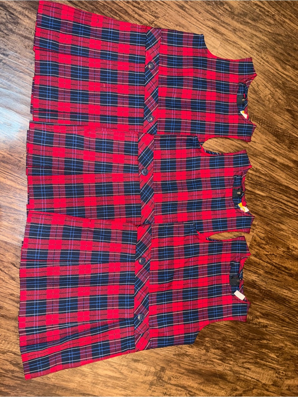 Max & Alice Red and Navy Plaid Sleeveless Pleated School Uniform Dress - Picture 2 of 4